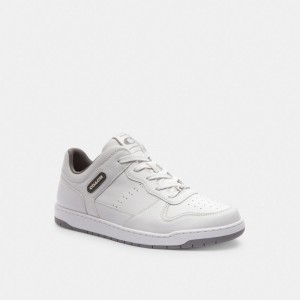 Basket Coach C201 Sneaker Homme Blanche Grise | MOSWZQU-28