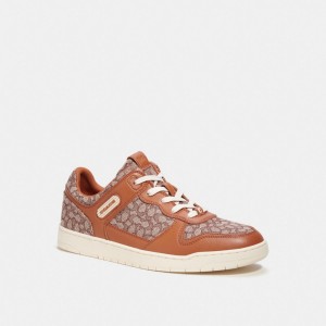 Basket Coach C201 Sneaker In Micro Signature Jacquard Homme Multicolore | PBOAFQH-87