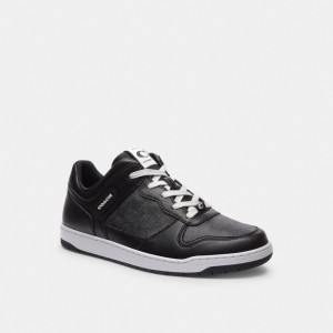 Basket Coach C201 Sneaker In Signature Canvas Homme Noir | OZQJEFC-94