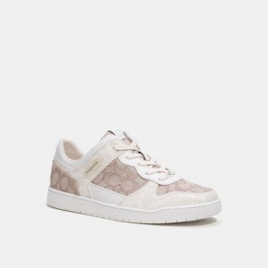 Basket Coach C201 Sneaker In Signature Jacquard Homme Grise | TKYSZWV-24