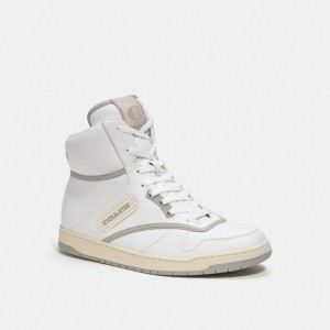 Basket Coach C202 High Top Sneaker Homme Blanche | XJWEQNP-27