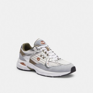 Basket Coach C301 Sneaker Femme Blanche Grise | FCVZWLK-83
