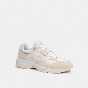 Basket Coach C301 Sneaker With Signature Canvas Homme Blanche | FWYLRXN-16