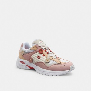 Basket Coach C301 Sneaker With Tea Rose Femme Rose Clair | FZSTIPU-94