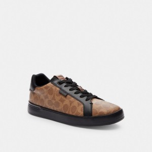 Basket Coach Lowline Low Top Sneaker In Signature Canvas Homme Marron Noir | VQEFXJD-96