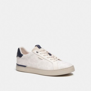 Basket Coach Lowline Low Top Sneaker In Signature Canvas Homme Bleu Foncé | YIABWTR-92