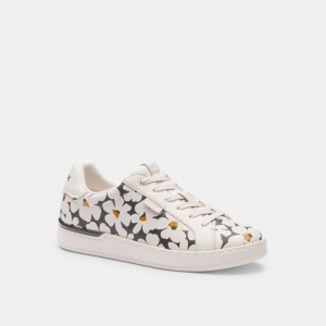 Basket Coach Lowline Low Top Sneaker With Floral Print Femme Multicolore | GYHZIVO-60