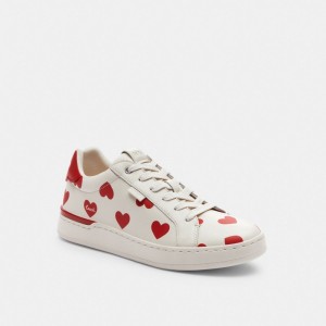Basket Coach Lowline Low Top Sneaker With Valentine's Print Femme Rouge | IHVCJFM-73