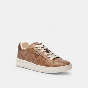 Basket Coach Lowline Luxe Low Top Sneaker Femme Marron | STZYDQP-39