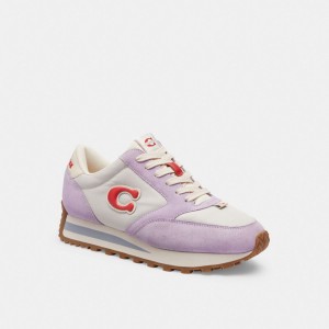 Basket Coach Runner Sneaker Femme Violette Multicolore | VHMYLWE-69