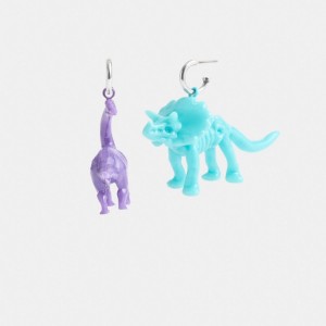Bijoux Coach Dinosaur Mismatch Earrings Femme Argent Multicolore | ZQDOIRH-29