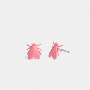 Bijoux Coach Fly Stud Earrings Femme Argent Rose | LTRGYXJ-38