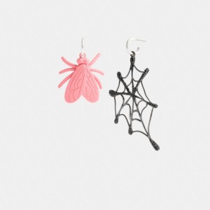 Bijoux Coach Fly Web Mismatch Earrings Femme Argent Multicolore | QDBESIG-53