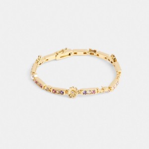 Bijoux Coach Garden Tennis Bracelet Femme Doré Multicolore | TMEQLBJ-54