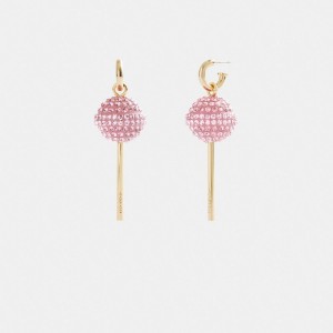 Bijoux Coach Lollipop Earrings Femme Doré Rose | RMQDXFK-20
