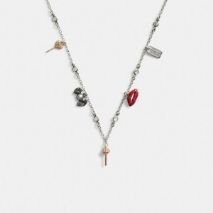 Bijoux Coach Mini Candy Charm Necklace Femme Argent Multicolore | ULZAKQT-82