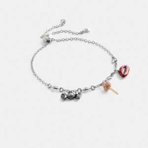 Bijoux Coach Mini Candy Slider Bracelet Femme Argent Multicolore | GIANESB-90