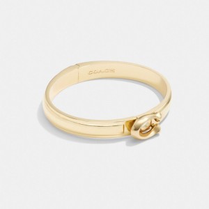 Bijoux Coach Tabby Hinged Bangle Femme Doré | FGZKDNC-85