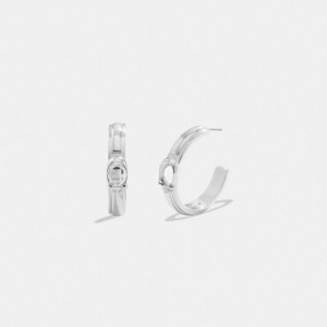 Bijoux Coach Tabby Hoop Earrings Femme Argent | MIWZTOR-36