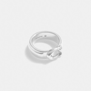 Bijoux Coach Tabby Ring Femme Argent | YULEZVR-38