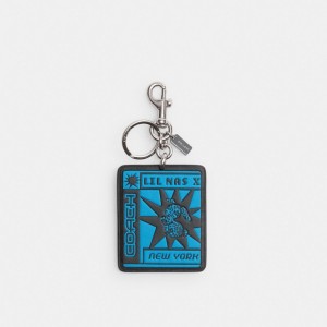 Bijoux Coach The Lil Nas X Drop Bunny Bag Charm Femme Argent Bleu | RPGNDWV-80