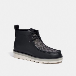 Botte Coach Chukka Boot In Signature Jacquard Homme Noir | IHRBQXZ-27