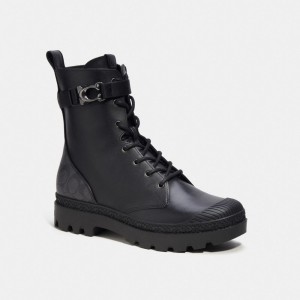 Botte Coach Tucker Boot With Signature Canvas Homme Noir | NKZLCRQ-23