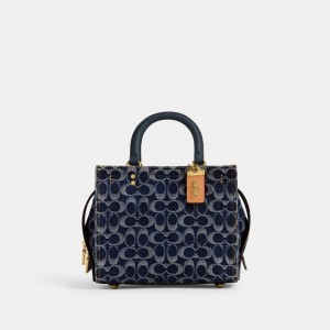 Cartable Coach Rogue Bag 25 In Signature Denim Femme Bleu | BYMPGSD-61