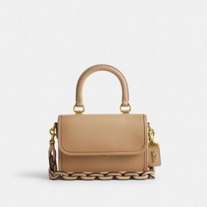 Cartable Coach Rogue Top Handle Bag Femme Beige | UJWPGIX-34