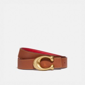 Ceintures Coach C Hardware Reversible Belt, 32 Mm Femme Rouge | ZUIRAOG-09