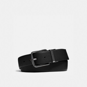 Ceintures Coach Harness Buckle Cut To Size Reversible Belt, 38 Mm Homme Noir | SMRHTFO-42