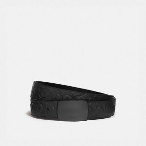 Ceintures Coach Plaque Buckle Cut To Size Reversible Belt, 38 Mm Homme Noir | BSXPMVL-41
