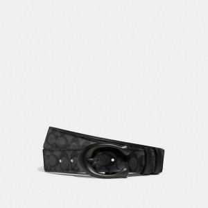 Ceintures Coach Sculpted C Buckle Cut To Size Reversible Belt, 40 Mm Homme Noir Grise | KGCVEZO-89