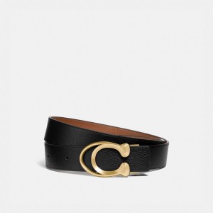 Ceintures Coach Signature Buckle Belt, 38 Mm Homme Noir | GQFRHEW-80