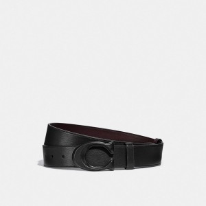 Ceintures Coach Signature Buckle Cut To Size Reversible Belt, 38 Mm Homme Noir | GEKMAYC-74