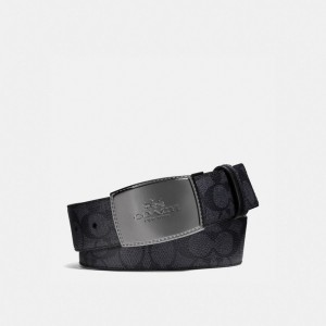 Ceintures Coach Stitched Plaque Buckle Cut To Size Reversible Belt, 38 Mm Homme Grise Noir | VEUCGSX-51