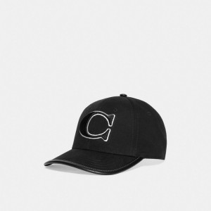 Chapeaux Coach Baseball Hat Homme Noir | SGZCVKF-86