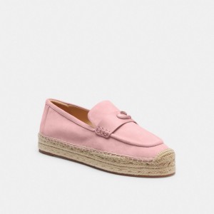 Chaussure Plate Coach Camilla Espadrille Femme Rose | QFEMGIS-64