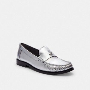 Chaussure Plate Coach Jolene Loafer Femme Argent | ETGAUIX-47