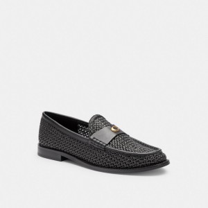 Chaussure Plate Coach Jolene Loafer Femme Noir | AVMGYXZ-96