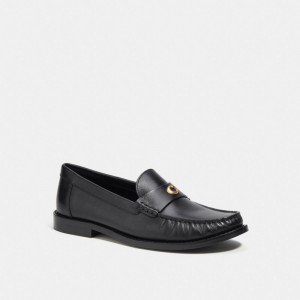 Chaussure Plate Coach Jolene Loafer Femme Noir | IUXNLSO-76