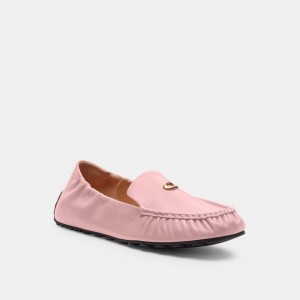 Chaussure Plate Coach Ronnie Loafer Femme Rose | IBQENOZ-61