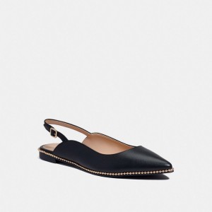 Chaussure Plate Coach Vae Skimmer Femme Noir | ZRMATKQ-34