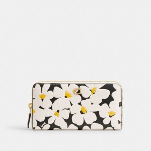 Grands Portefeuilles Coach Accordion Zip Wallet With Floral Print Femme Multicolore | DHMWPIQ-67