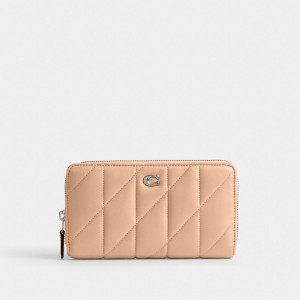 Grands Portefeuilles Coach Accordion Zip Wallet With Pillow Quilting Femme Argent | VWCBYOS-42