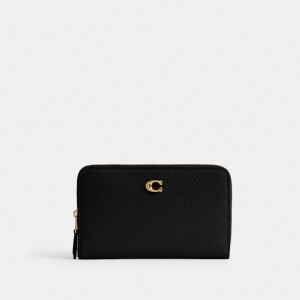 Grands Portefeuilles Coach Essential Medium Zip Around Wallet Femme Noir | ECXWLNF-70