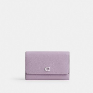 Grands Portefeuilles Coach Essential Medium Flap Wallet In Colorblock Femme Argent Violette Multicolore | RPXZEQI-35
