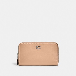 Grands Portefeuilles Coach Medium Zip Around Wallet Femme Argent | AOEJIBS-61