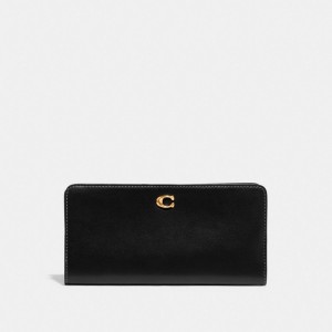 Grands Portefeuilles Coach Skinny Wallet Femme Noir | TEGYRNK-82