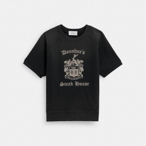 Hauts Coach Shrunken Raglan Crewneck Homme Noir | DFIBUHL-01